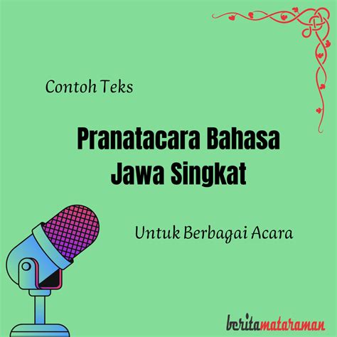 Contoh Teks Pranatacara Bahasa Jawa Singkat Untuk Berbagai Acara Berita Mataraman Halaman
