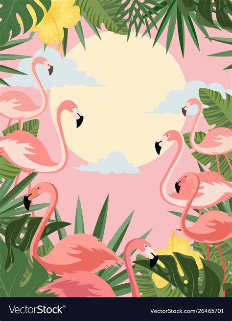 Summer Banner With Flamingo Royalty Free Vector Image