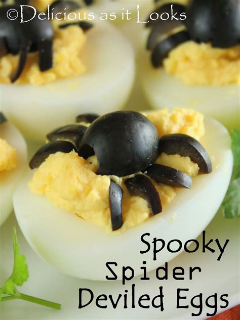 Delicious As It Looks Halloween Spooky Spider Deviled Eggs
