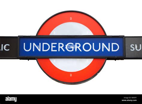 Famous London Underground Sign Isolated On White Clipping Path