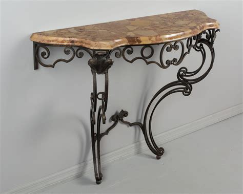 French Wrought Iron Console With Marble Top From Ofleury On Ruby Lane