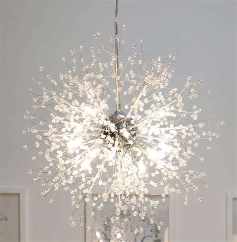 Nordic Dandelion Fireworks Style Led Crystal Chandelier Romantic Style Suitable For Living Room