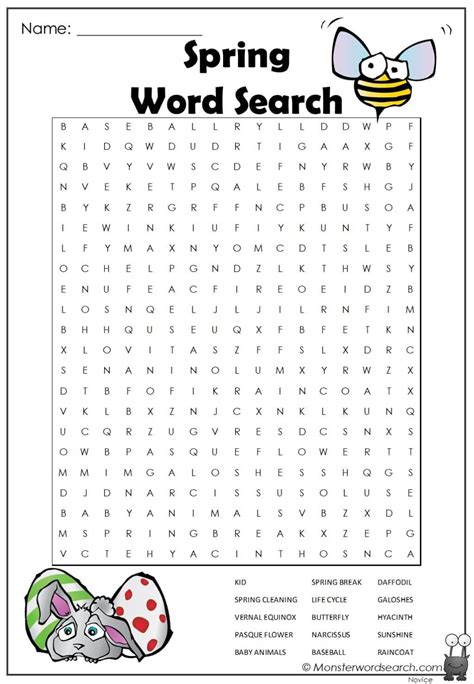 Spring Word Search Spring Words Spring Word Search Kids Word Search