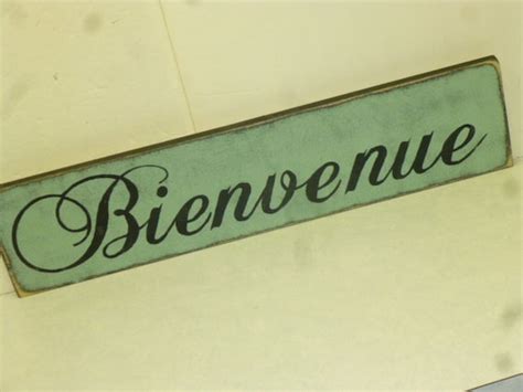 French Welcome Sign Bienvenue Sign Hand By Sophiescottage