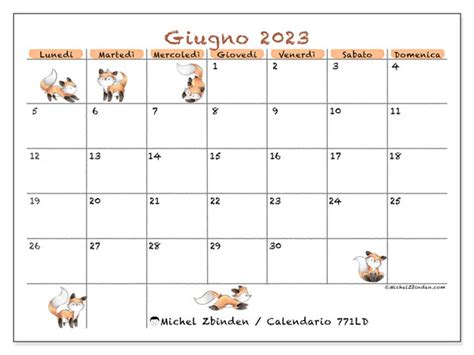 Calendario Giugno 2023 Da Stampare “772ld” Michel Zbinden Ch