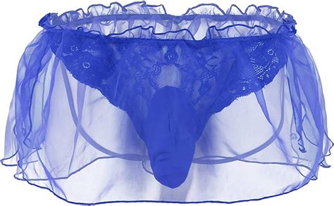 acsuss sissy pouch panties men s skirted mooning bikini briefs girly jockstraps underwear blue x