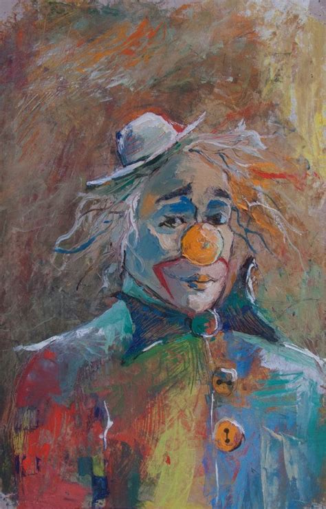 Clown Oil Paintings Original Oil Painting Clown Funnyman With By