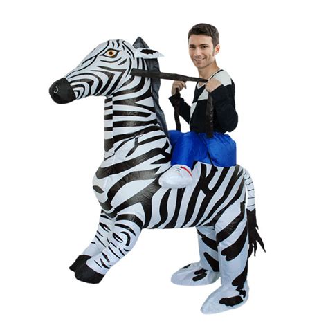 Riding Zebra Inflatable Costume Costume Party World