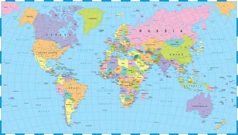Фотообои Карта мира на английском языке купить в интернет магазине