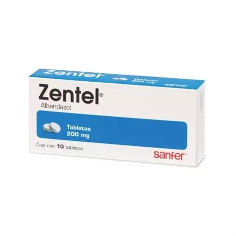 Zentel 200mg Tabletas Con 10 Albendazol Envío Gratis