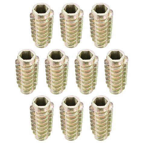 Threaded Insert Nuts Zinc Alloy Hex Flush M6 Internal Threads 25mm