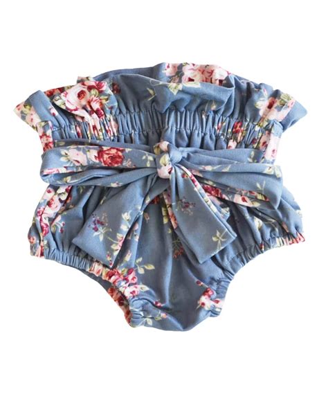 Penny Bow Front Bloomer Blue Floral Baileys Blossoms Toddler