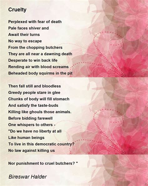 Cruelty Poem By Bireswar Halder Poem Hunter