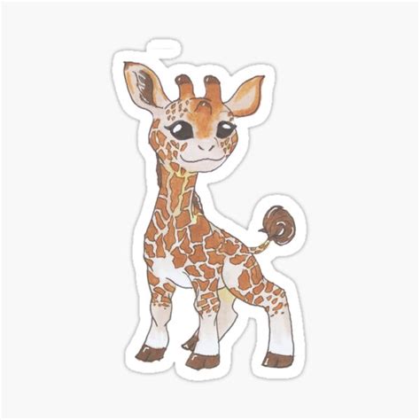 Chibi Giraffe Sticker For Sale By Emwollner Redbubble