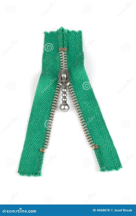 Zipper Stock Photo Image Of Sewing Join Green Cloth 4068878