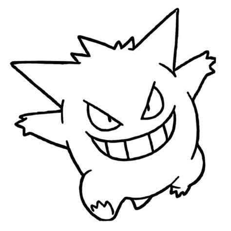 Pokemon Gengar Smile Coloring Page Turkau