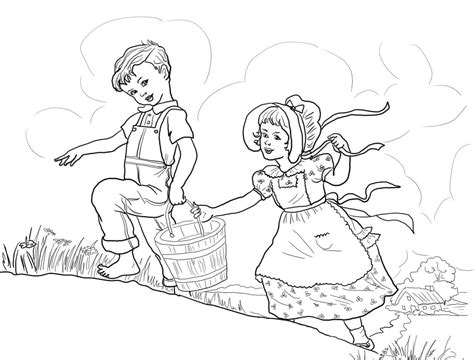 Jack And Jill Nursery Rhyme Coloring Page Free Printable Coloring