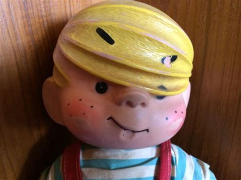 Vintage 1950s 12 Inch Dennis The Menace Rubber Doll In Original Outfit