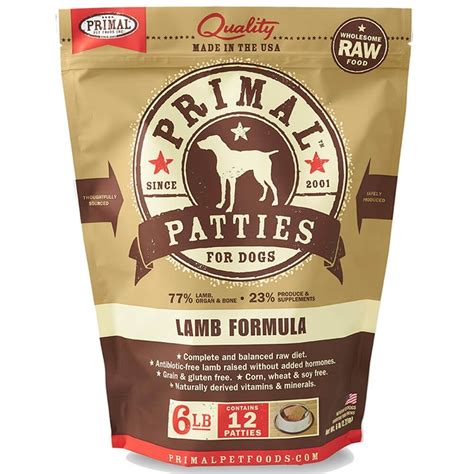 Primal Lamb Formula Frozen Raw Dog Food Ok Feed And Pet Supply