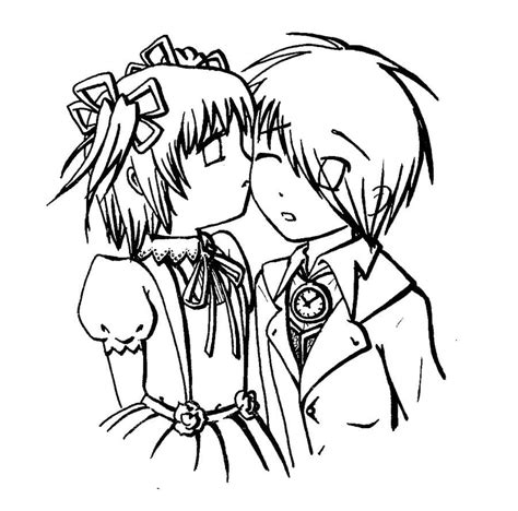 Chibi Anime Couple Coloring Pages Anime Couple Coloring Pages