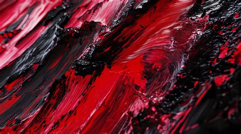Red Abstract Art Modern Painting Acrylic Texture Red And Black