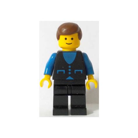 Lego Classic Town Male With Blue Pockets And 3 Buttons Shirt Minifigure