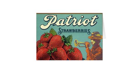 Vintage Fruit Crate Label Art Patriot Strawberries Zazzle