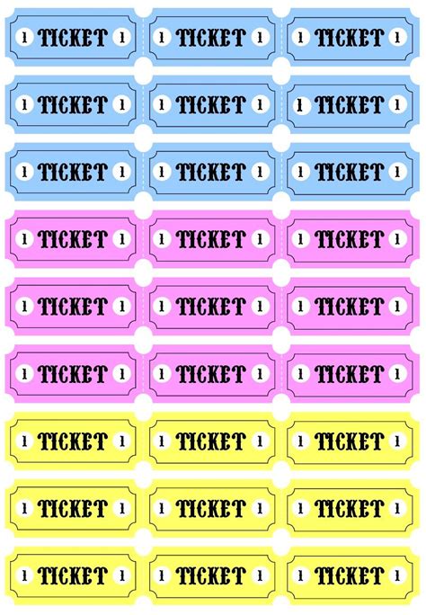 Printable Carnival Tickets