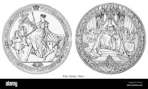 The Great Seal Of The Realm Of Queen Victoria Stock Photo Alamy