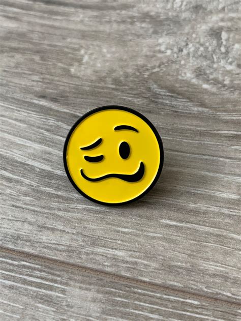 Woozy Face Confused Face Drunk Emoji Pin Etsy