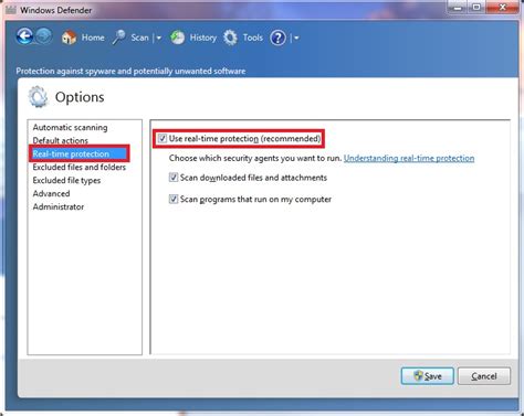 Windows Defender Real Time Protection Turn On Or Off Windows 7 Help