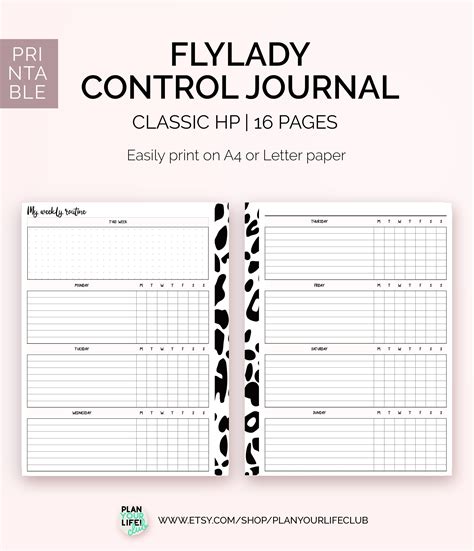 Flylady Control Journal Printable Happy Planner Size Etsy