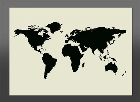 World Map Stencil Various Sizes Made From High Quality Etsy
