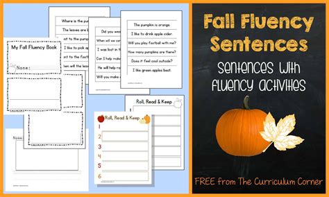 Fall Fluency Sentences The Curriculum Corner 123