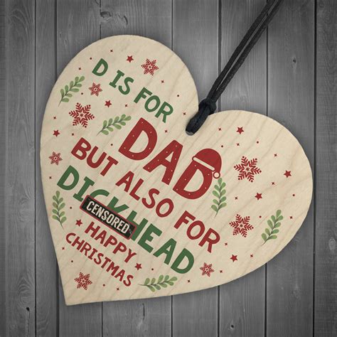 Funny Christmas T For Dad Wooden Heart Novelty Dad T From Son