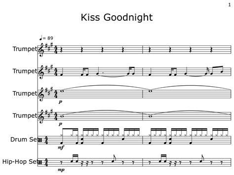 Kiss Goodnight Sheet Music For Trumpet Drum Set Hip Hop Set