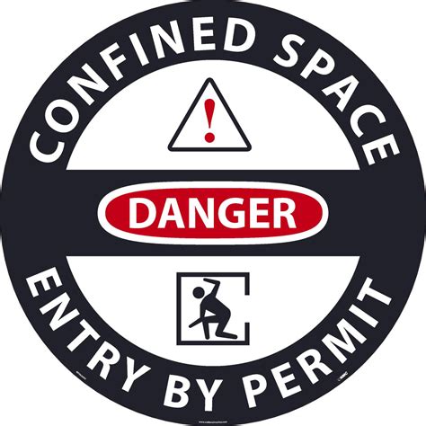 Danger Confined Space Floor And Wall Sign 36x36 Asphalt Art Wf0636