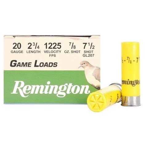 Bullseye North Remington Game Load Ammo 20 Gauge 2 34 78 Oz 7 12
