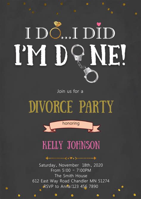 Copy Of Im Done Divorce Party Invitation Postermywall