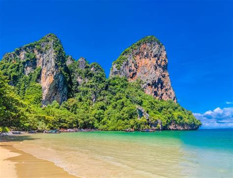 Railay West Beach In Krabi District Thailand Stock Image Image Of