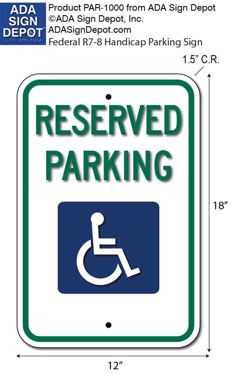 Handicap Parking Sign Dimensions