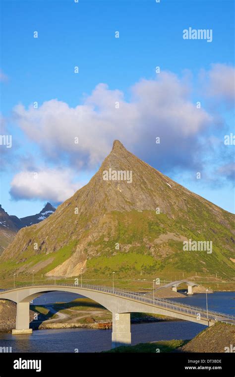 Scenic Bridges On Lofoten Islands In Norway Connecting Islands Of