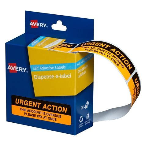 Avery 937259 Orange Rectangular Printed Urgent Action