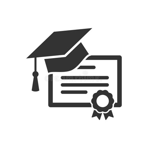Diploma Certificate And Graduation Cap Icon Academic Degree Concept