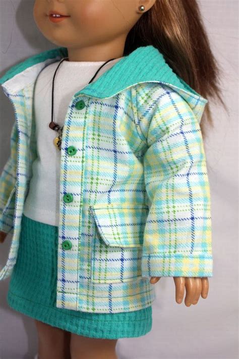 American Girl Plaid Hooded Jacket Made From Liberty Jane Pattern Doll