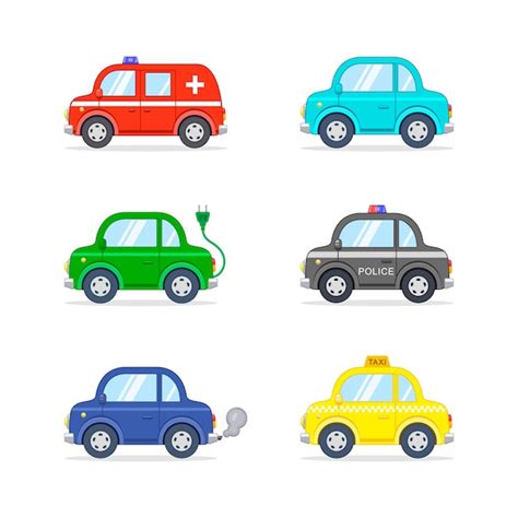 Premium Vector Set Of Colorful Cartoon Cars Vector Isolated Illustration