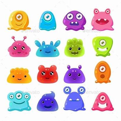 Jelly Cartoon Monsters Slime Characters Gelei Monster