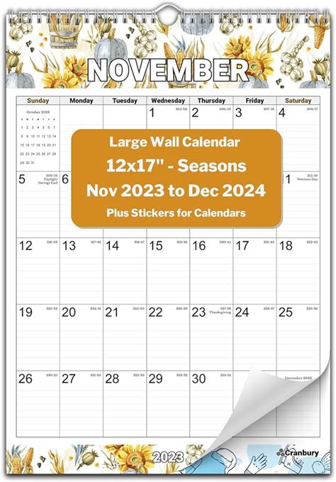 Large Wall Office Calendar 2024 Elana Harmony