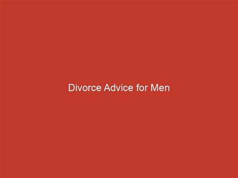 Divorce Advice For Men Redline