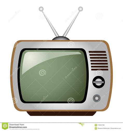 Vector Illustration Old Television Tv Set Stock Vector